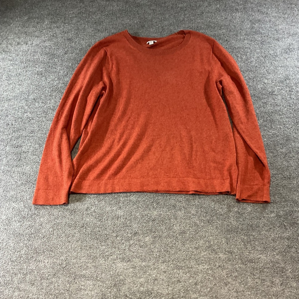 J.Crew Teddie Sweater XXL Burnt Orange Heather Crew Neck Long Sleeve Knit Top